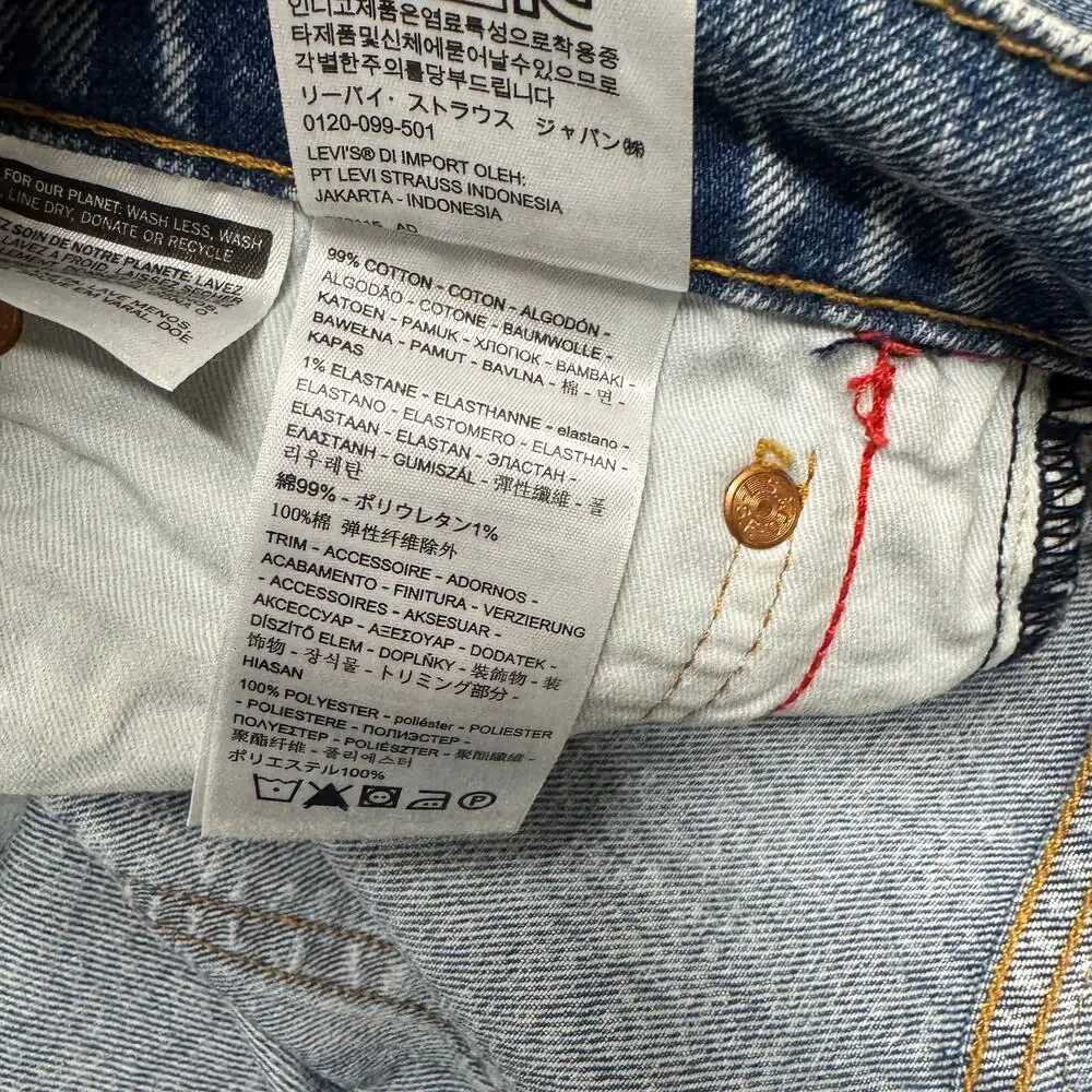 Levi's 512 Jeans Mens 40x30‎ ACTUAL Slim Taper Acid Wash Denim Reflective Sides
